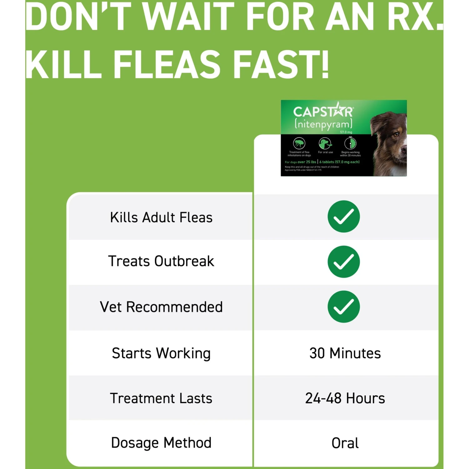 Capstar Flea Oral Treatment For Dogs, Over 25 Lbs 3 Capstar Flea Oral Treatment For Dogs, Over 25 Lbs - Image 3