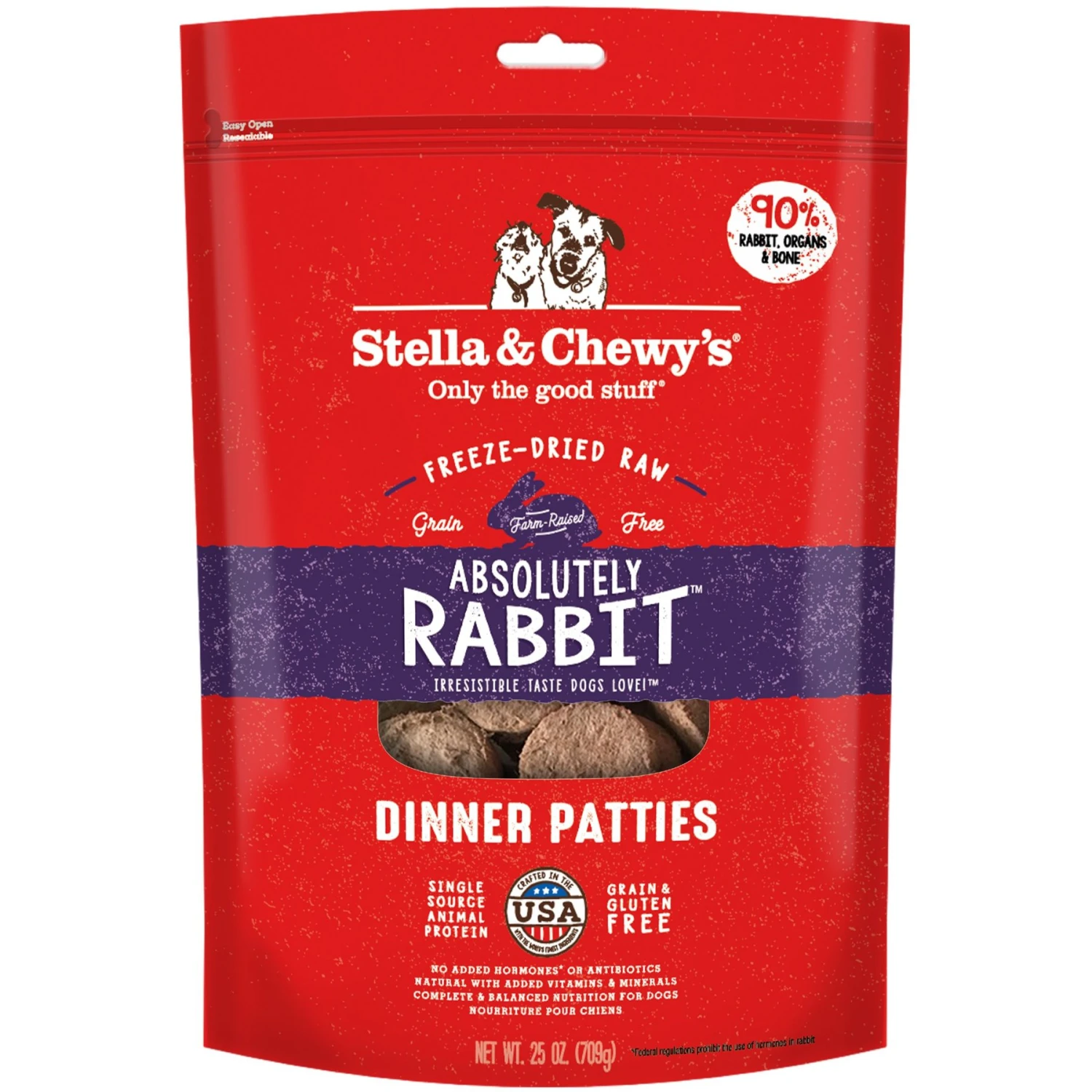 Stella & Chewy's Absolutely Rabbit Dinner Patties Freeze-Dried Raw Dog Food 1 Stella & Chewy's Absolutely Rabbit Dinner Patties Freeze-Dried Raw Dog Food