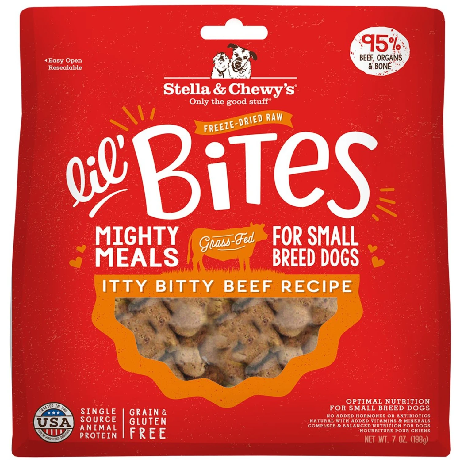 Stella & Chewy's Lil' Bites Itty Bitty Beef Recipe Small Breed Freeze-Dried Raw Dog Food 1 Stella & Chewy's Lil' Bites Itty Bitty Beef Recipe Small Breed Freeze-Dried Raw Dog Food