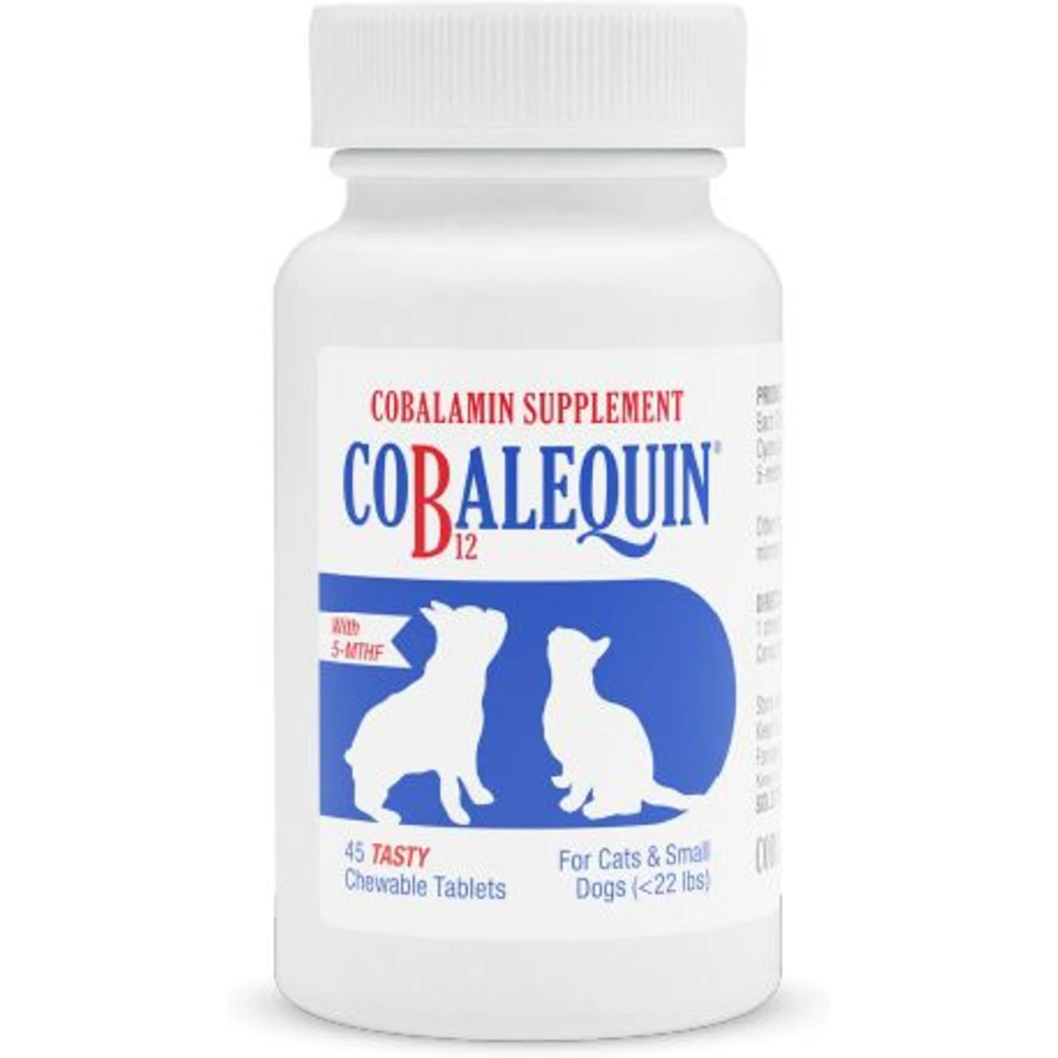 Nutramax Cobalequin Chewable Tablets B12 Supplement For Cats & Small Dogs, 45 Count 1 Nutramax Cobalequin Chewable Tablets B12 Supplement For Cats & Small Dogs, 45 Count
