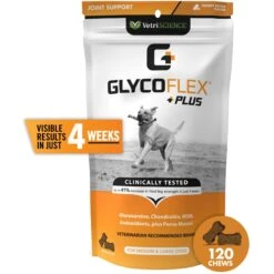 VetriScience GlycoFlex Plus Peanut Butter Flavored Chews Joint Supplement For Medium & Large Dogs