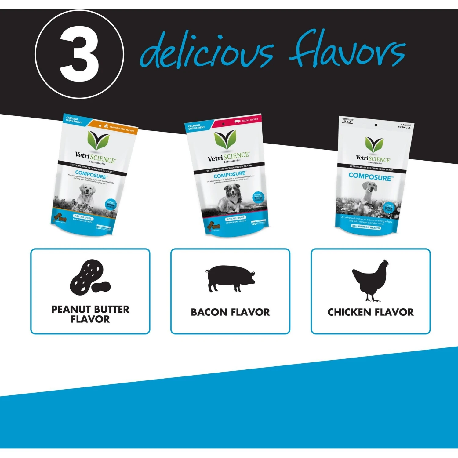 VetriScience Composure Bacon Flavored Chews Calming Supplement For Dogs 6 VetriScience Composure Bacon Flavored Chews Calming Supplement For Dogs - Image 6