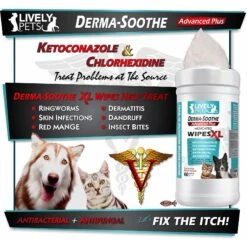 Lively Pets Derma-Soothe Advance Plus Medicated Dog & Cat Wipes -Pet Wellness 159035 PT4. AC SS1800 V1630609882