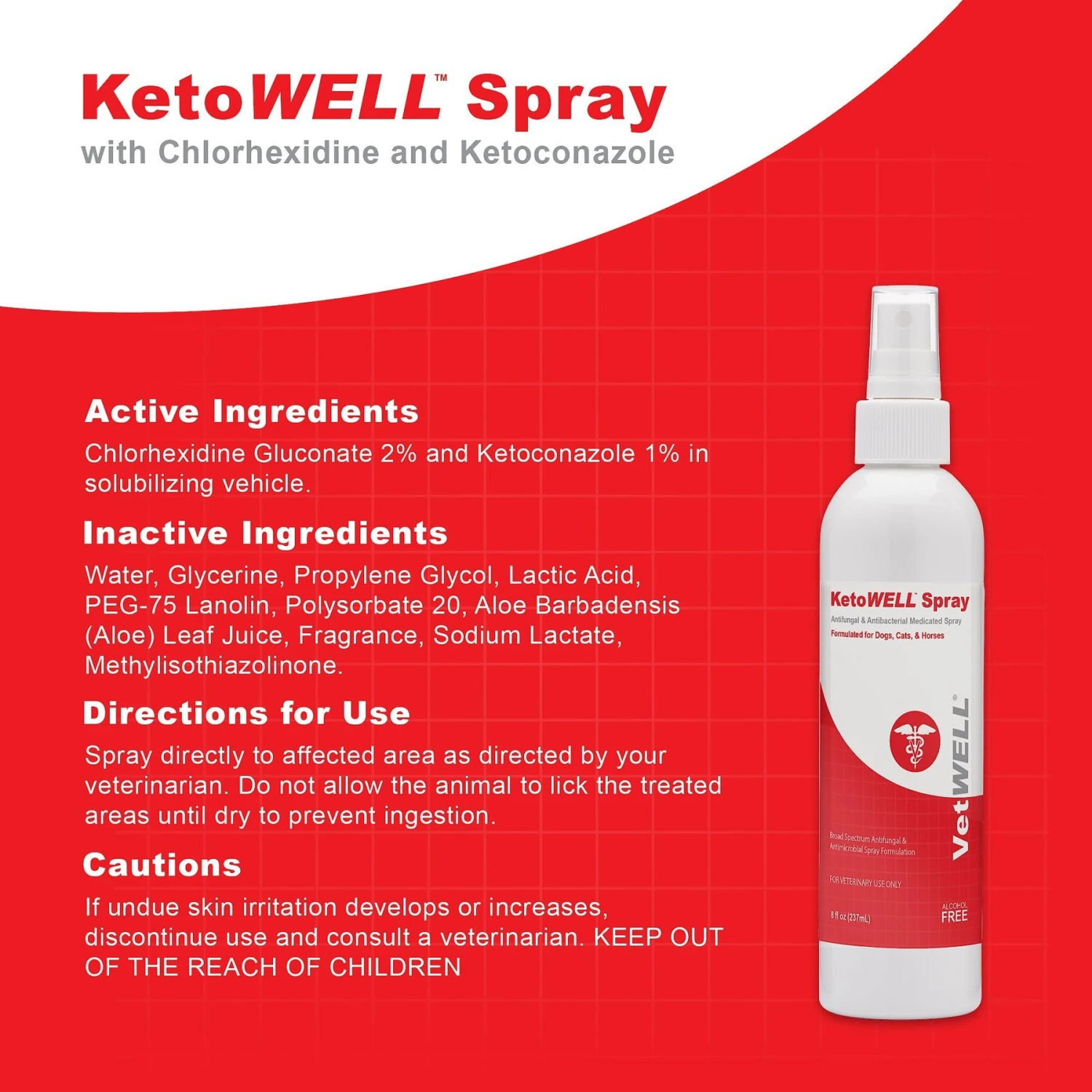 VetWELL KetoWell Antiseptic Dog, Cat & Horse Spray 3 VetWELL KetoWell Antiseptic Dog, Cat & Horse Spray - Image 3