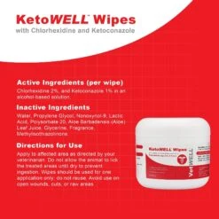 VetWELL KetoWell Antiseptic Dog, Cat & Horse Wipes -Pet Wellness 159315 PT2. AC SS1800 V1552398767