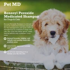 Pet MD Benzoyl Peroxide Dog & Cat Shampoo 7 Pet MD Benzoyl Peroxide Dog & Cat Shampoo -Pet Wellness 159319 PT2. AC SS1800 V1659886768