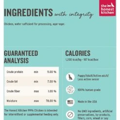 The Honest Kitchen Meal Booster 99% Chicken Wet Dog Food Topper -Pet Wellness 160796 PT2. AC SS1800 V1649102275