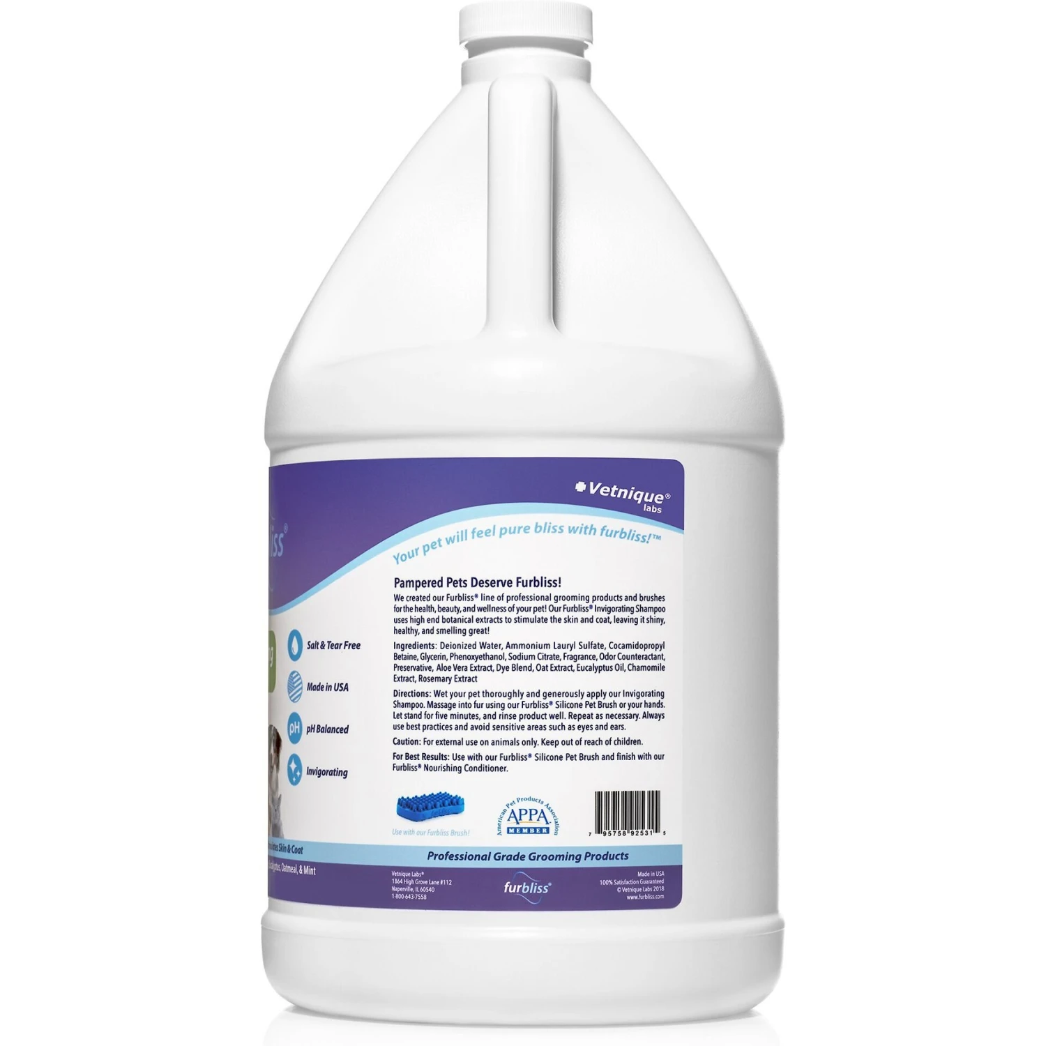 Vetnique Labs Furbliss Invigorating Shampoo With Rosemary, Eucalyptus & Oatmeal Dog & Cat Grooming Shampoo 2 Vetnique Labs Furbliss Invigorating Shampoo With Rosemary, Eucalyptus & Oatmeal Dog & Cat Grooming Shampoo - Image 2