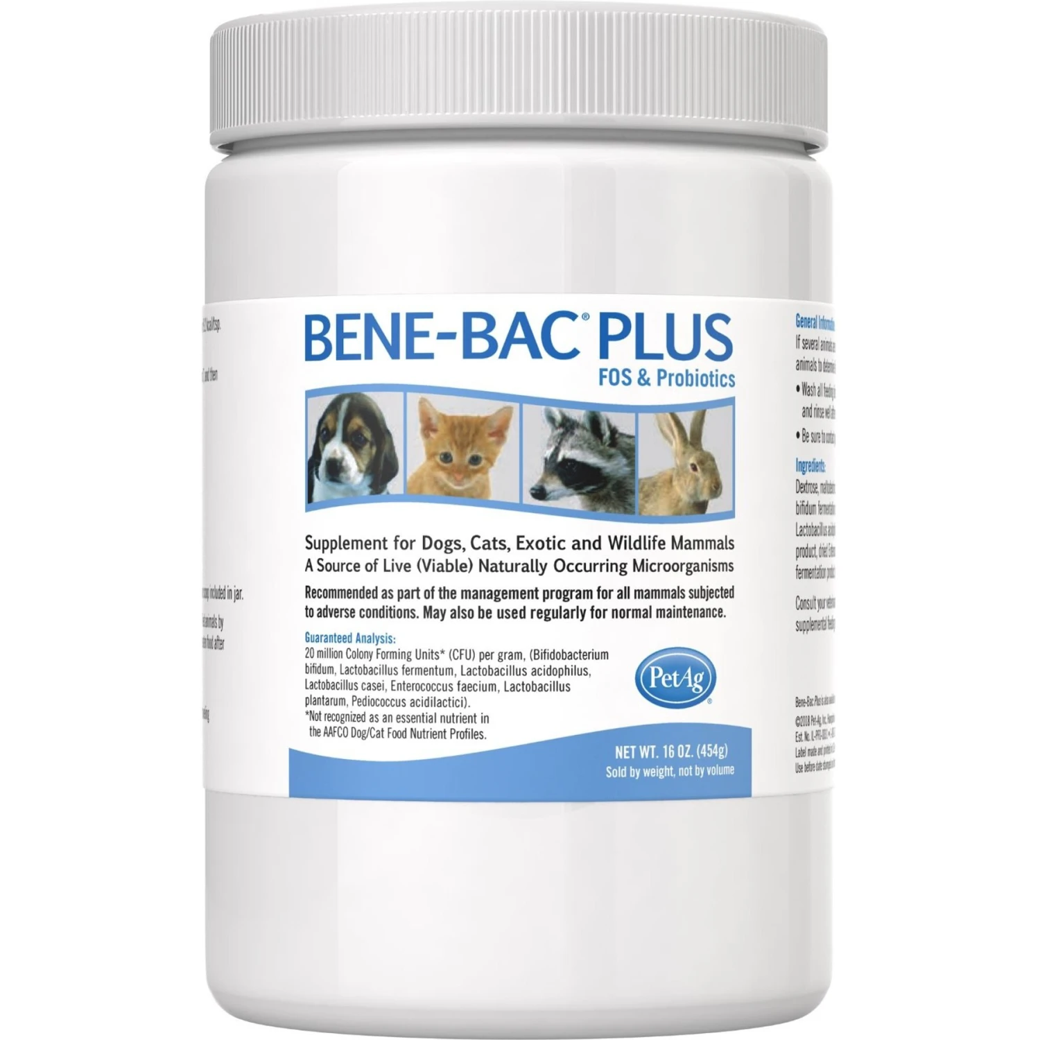 PetAg Bene-Bac Plus Powder Digestive Supplement For Dogs, Cats & Small Pets 1 PetAg Bene-Bac Plus Powder Digestive Supplement For Dogs, Cats & Small Pets