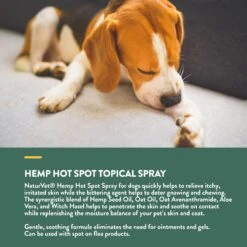 NaturVet Hemp Hot Spot With Aloe Vera Dog Spray 10 NaturVet Hemp Hot Spot With Aloe Vera Dog Spray -Pet Wellness 162210 PT3. AC SS1800 V1698693229