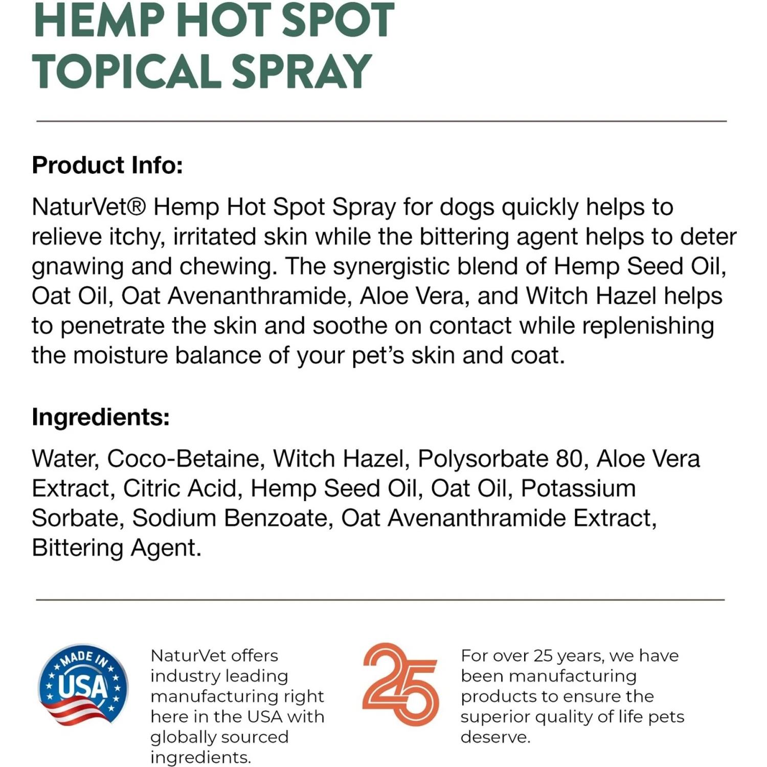 NaturVet Hemp Hot Spot With Aloe Vera Dog Spray 7 NaturVet Hemp Hot Spot With Aloe Vera Dog Spray - Image 7