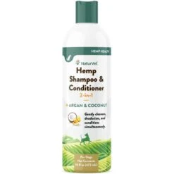 NaturVet Hemp 2-in-1 Dog Shampoo & Conditioner With Argan & Coconut