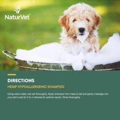 NaturVet Hemp Hypoallergenic Dog Shampoo With Oat & Aloe -Pet Wellness 162218 PT5. AC SS1800 V1698696129
