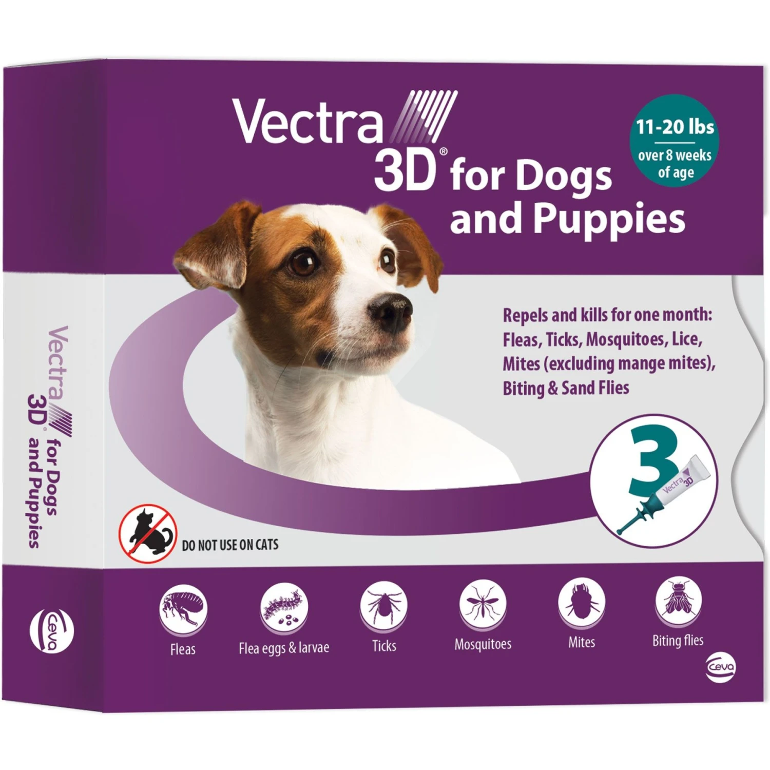 Vectra 3D Flea & Tick Spot Treatment For Dogs, 11-20 Lbs 1 Vectra 3D Flea & Tick Spot Treatment For Dogs, 11-20 Lbs