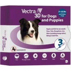 Vectra 3D Flea & Tick Spot Treatment For Dogs, 21-55 Lbs