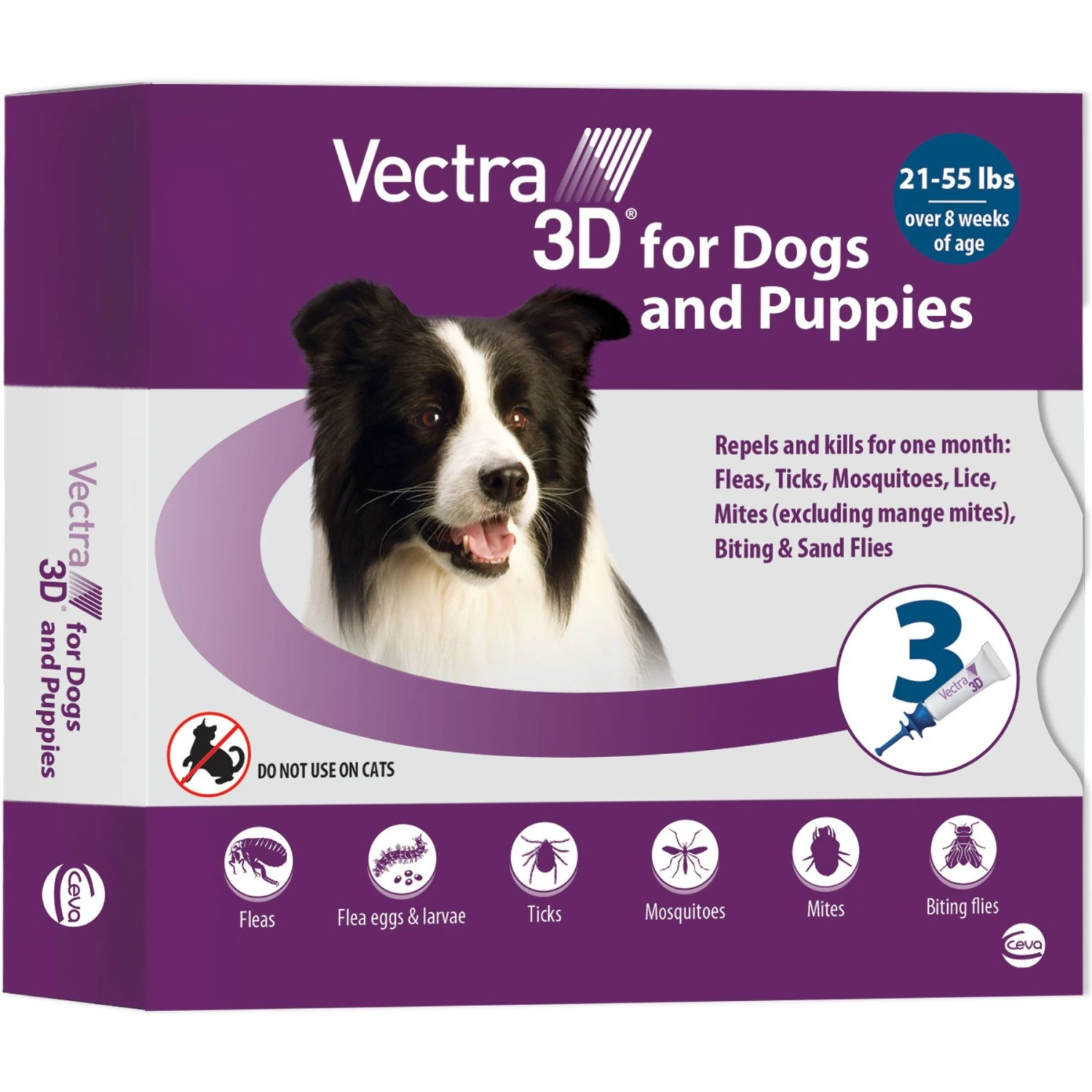 Vectra 3D Flea & Tick Spot Treatment For Dogs, 21-55 Lbs 1 Vectra 3D Flea & Tick Spot Treatment For Dogs, 21-55 Lbs