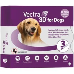 Vectra 3D Flea & Tick Spot Treatment For Dogs, 56-95 Lbs