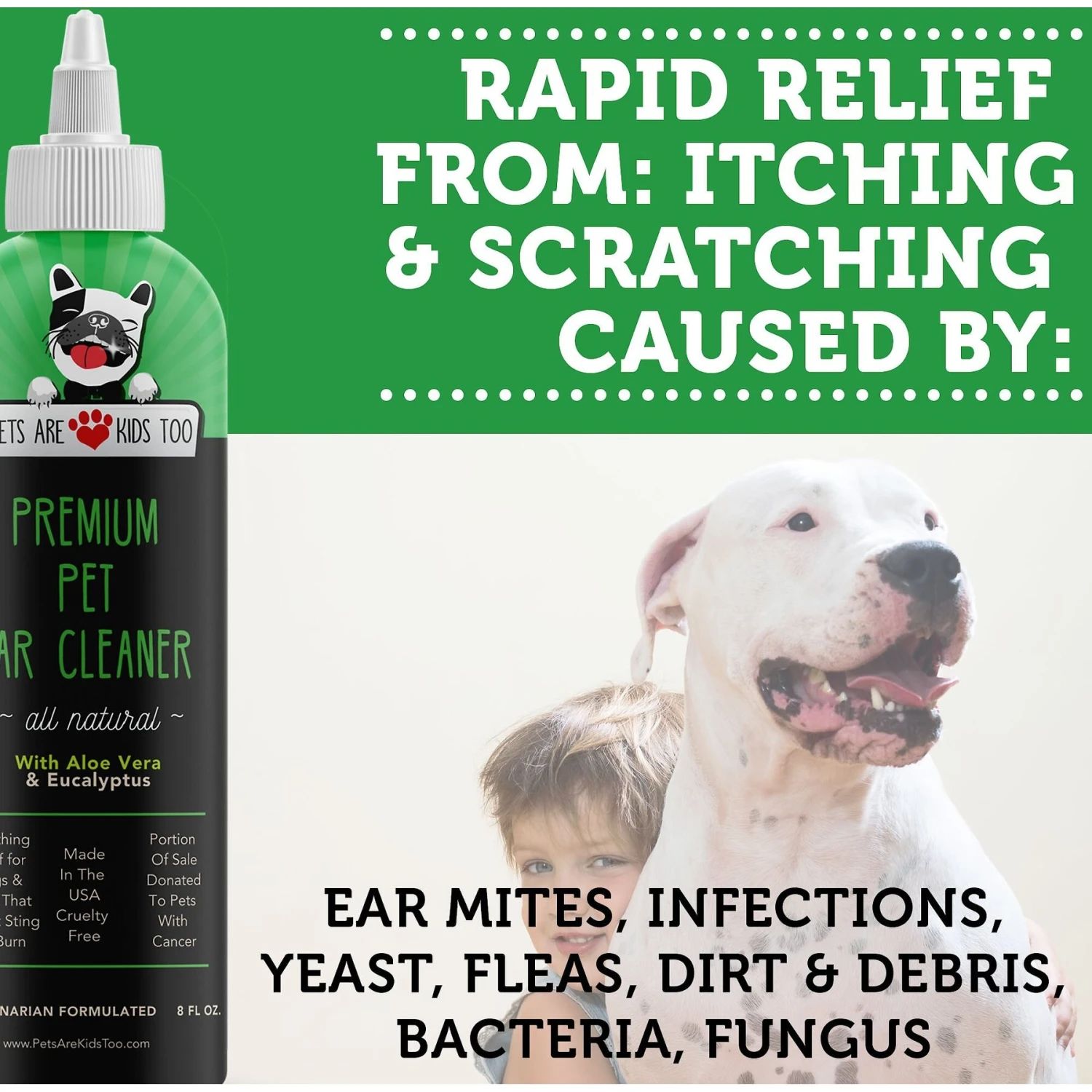 Pets Are Kids Too Premium Pet Ear Cleaner Solution 2 Pets Are Kids Too Premium Pet Ear Cleaner Solution - Image 2
