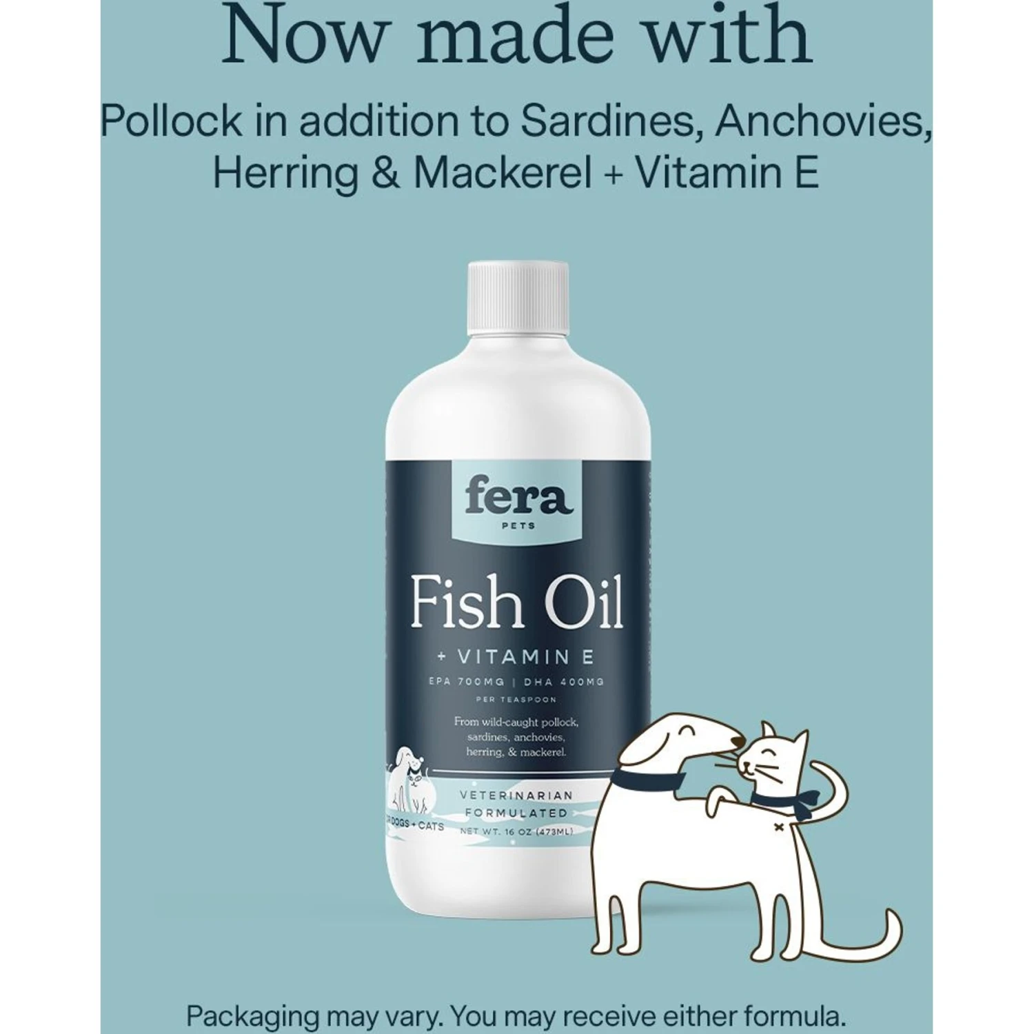 Fera Pet Organics Fish Oil + Vitamin E Dog & Cat Supplement 2 Fera Pet Organics Fish Oil + Vitamin E Dog & Cat Supplement - Image 2