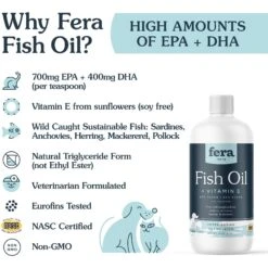 Fera Pet Organics Fish Oil + Vitamin E Dog & Cat Supplement 10 Fera Pet Organics Fish Oil + Vitamin E Dog & Cat Supplement -Pet Wellness 165100 PT4. AC SS1800 V1673560802