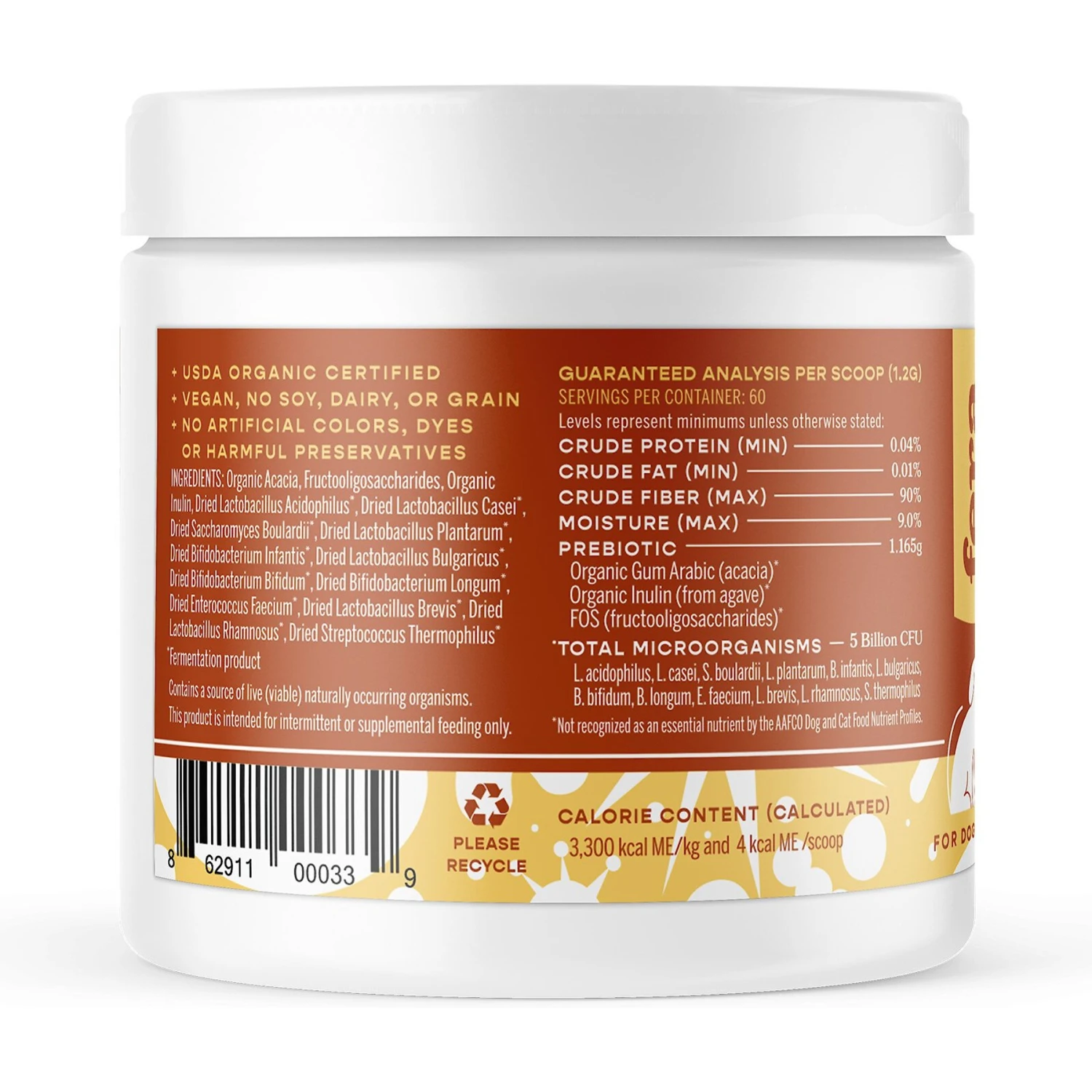 Fera Pet Organics Probiotics With Organic Prebiotics For Dogs & Cats 2 Fera Pet Organics Probiotics With Organic Prebiotics For Dogs & Cats - Image 2