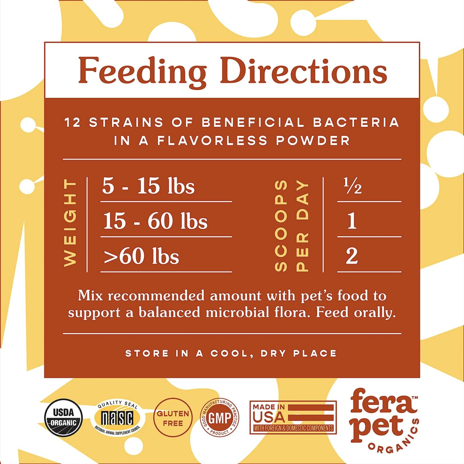 Fera Pet Organics Probiotics With Organic Prebiotics For Dogs & Cats 6 Fera Pet Organics Probiotics With Organic Prebiotics For Dogs & Cats - Image 6