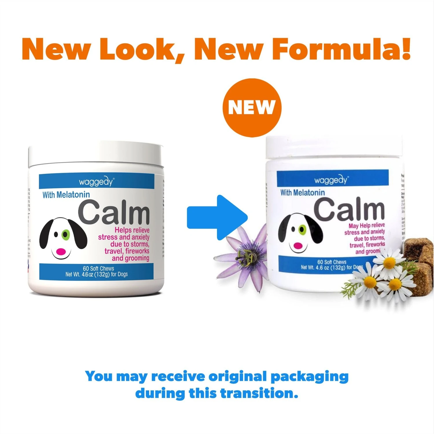 Waggedy Calm Stress & Anxiety Relief Melatonin Dog Supplement 2 Waggedy Calm Stress & Anxiety Relief Melatonin Dog Supplement - Image 2