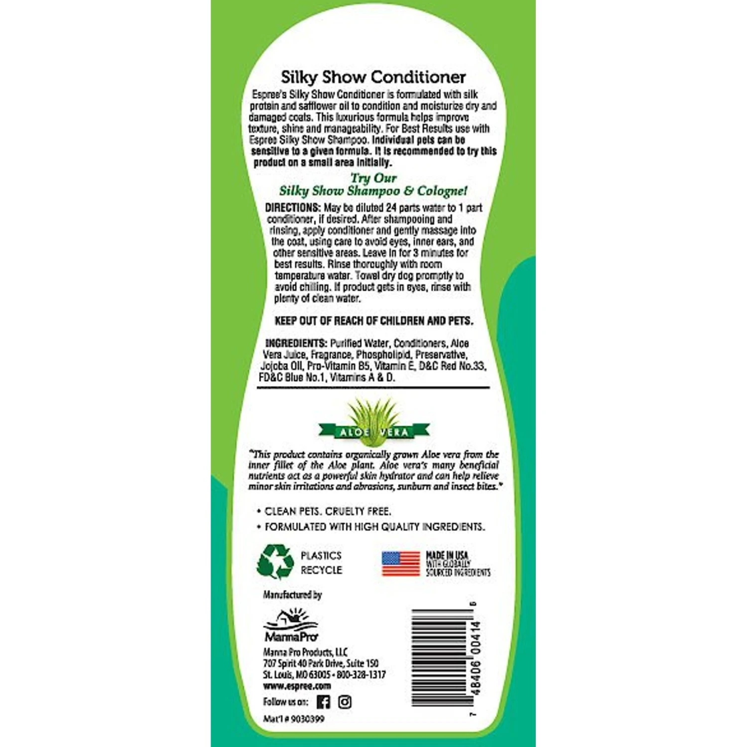 Espree Silky Show Aloe Vera Dog & Cat Conditioner 2 Espree Silky Show Aloe Vera Dog & Cat Conditioner - Image 2