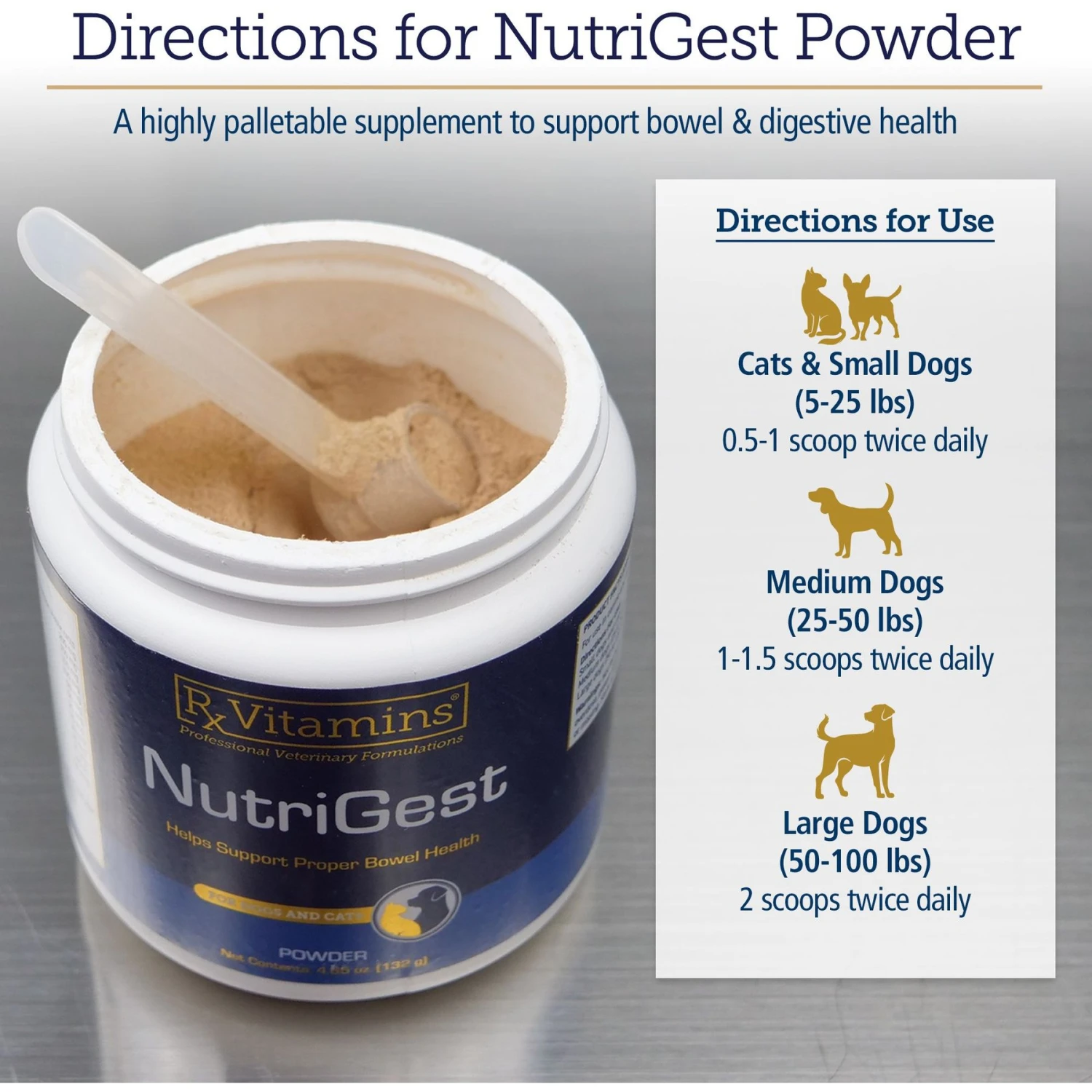 Rx Vitamins Nutrigest Powder Digestive Supplement For Cats & Dogs 5 Rx Vitamins Nutrigest Powder Digestive Supplement For Cats & Dogs - Image 5
