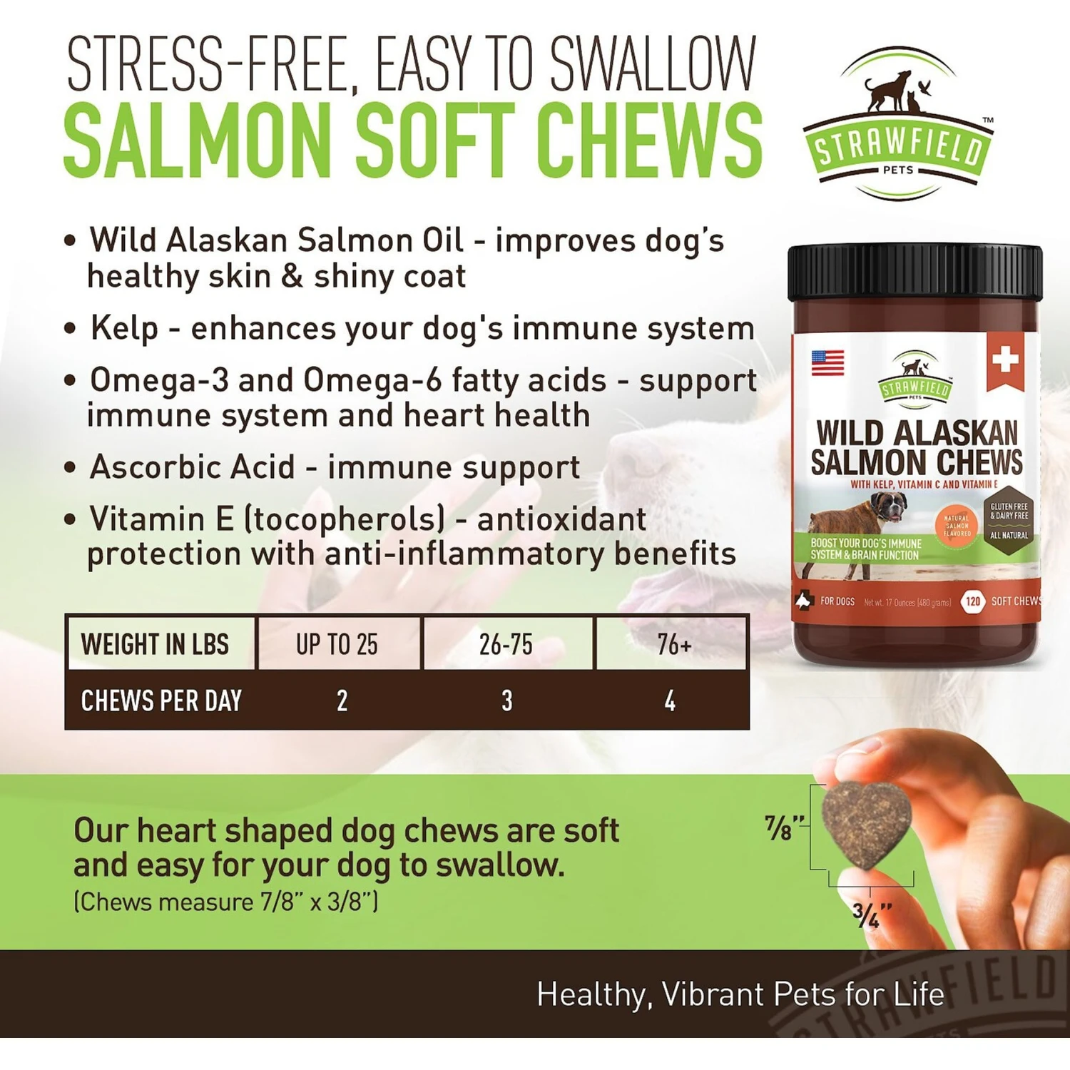 Strawfield Pets Wild Alaskan Salmon Chews Grain-Free Dog Supplement 3 Strawfield Pets Wild Alaskan Salmon Chews Grain-Free Dog Supplement - Image 3