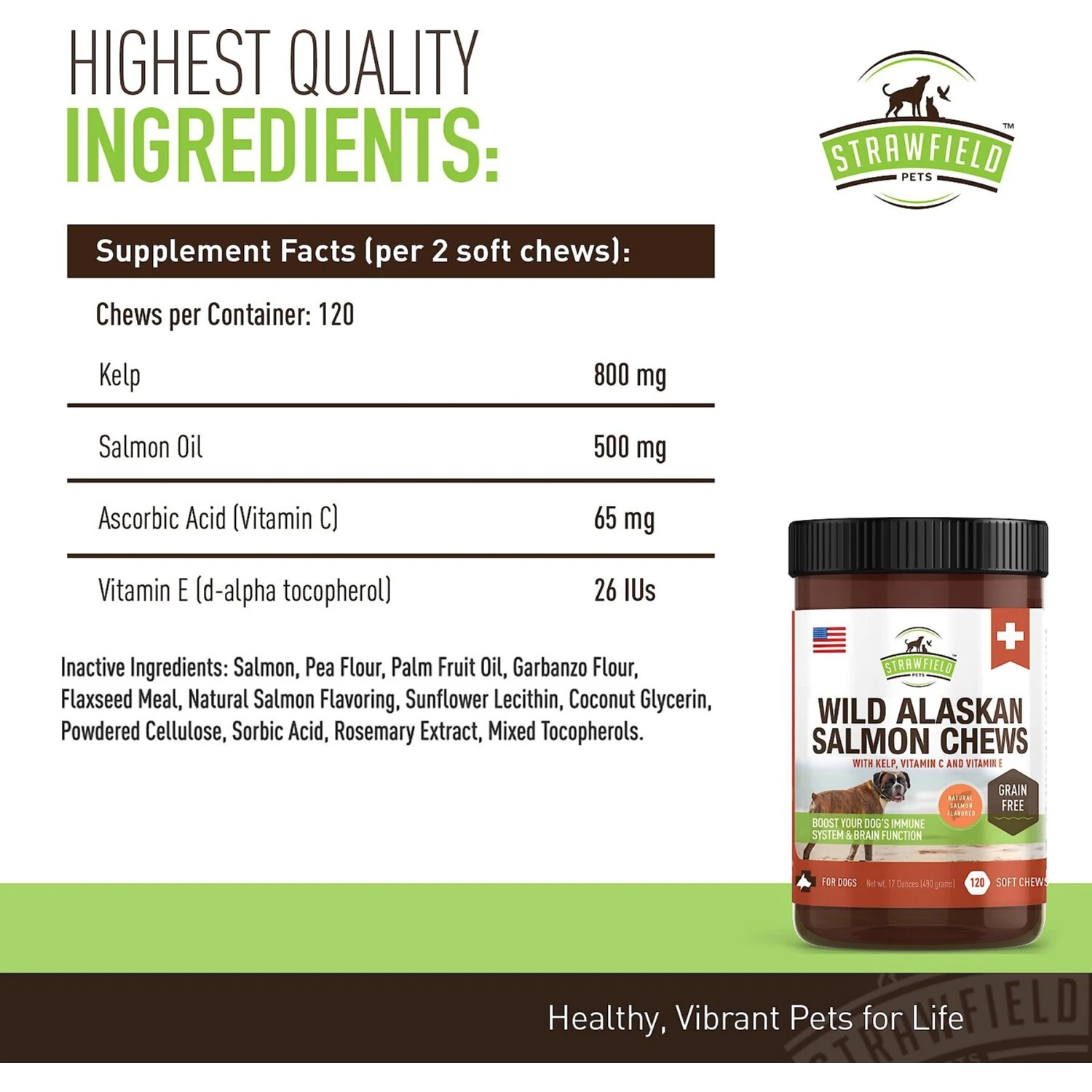 Strawfield Pets Wild Alaskan Salmon Chews Grain-Free Dog Supplement 4 Strawfield Pets Wild Alaskan Salmon Chews Grain-Free Dog Supplement - Image 4