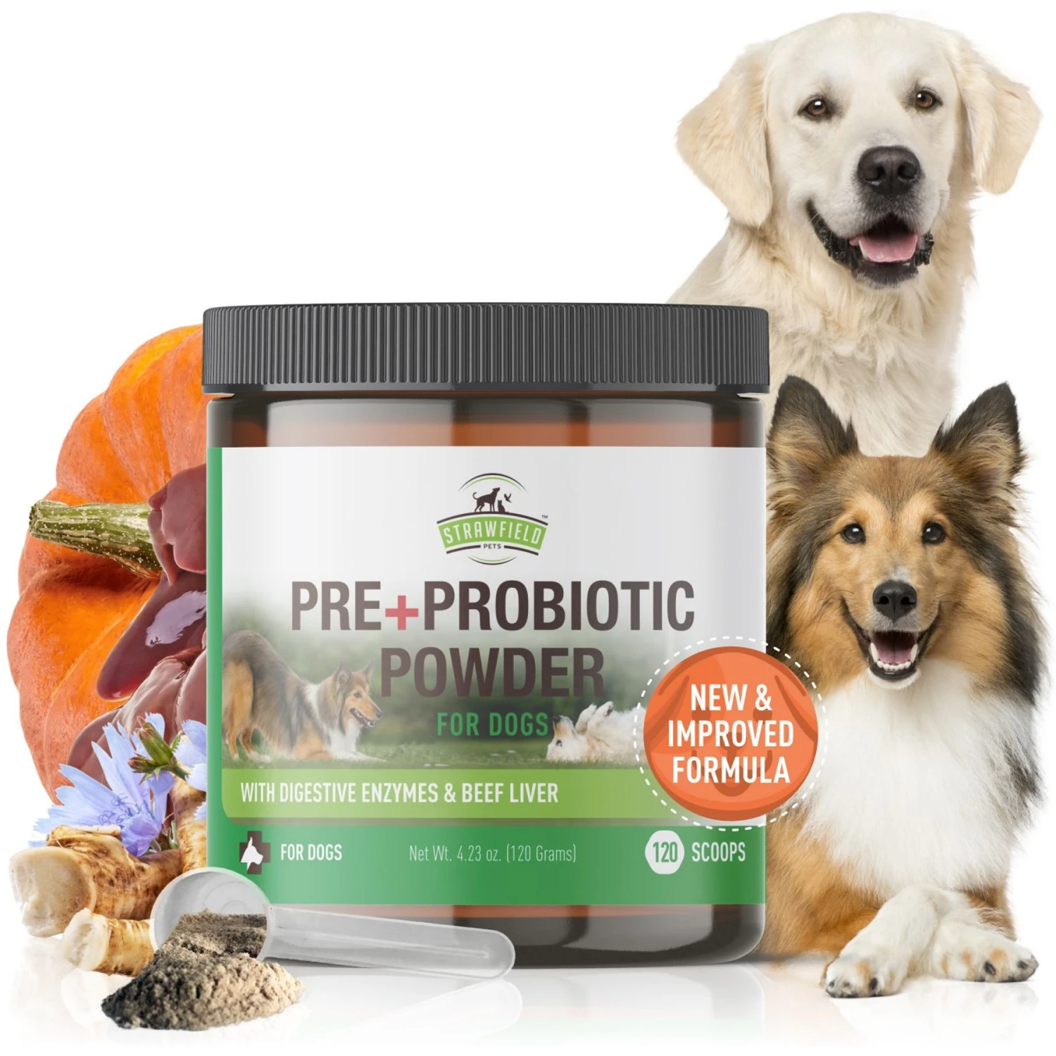 Strawfield Pets Pre + Probiotic Powder Dog Supplement 3 Strawfield Pets Pre + Probiotic Powder Dog Supplement - Image 3