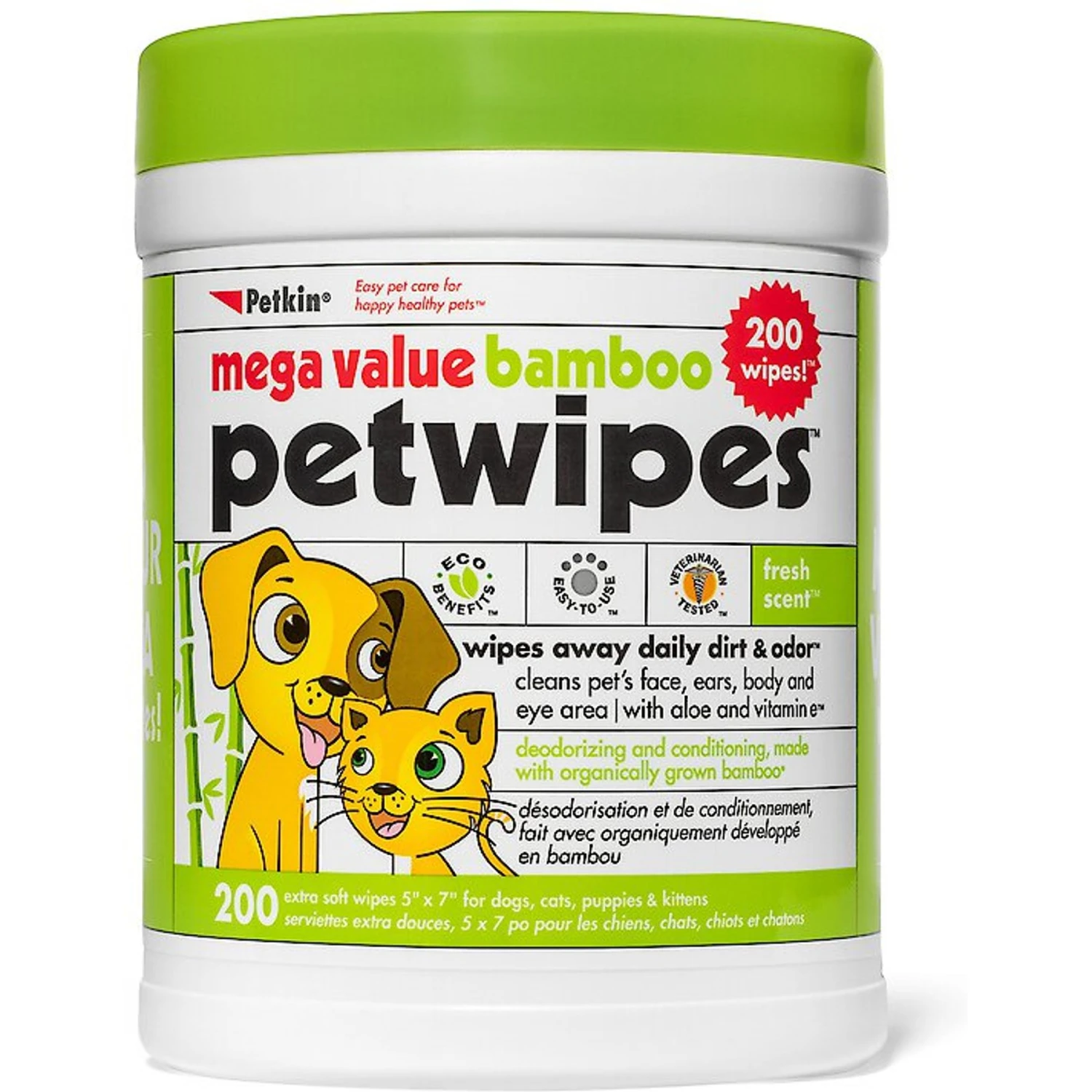 Petkin Bamboo Petwipes Dog & Cat Wipes 1 Petkin Bamboo Petwipes Dog & Cat Wipes