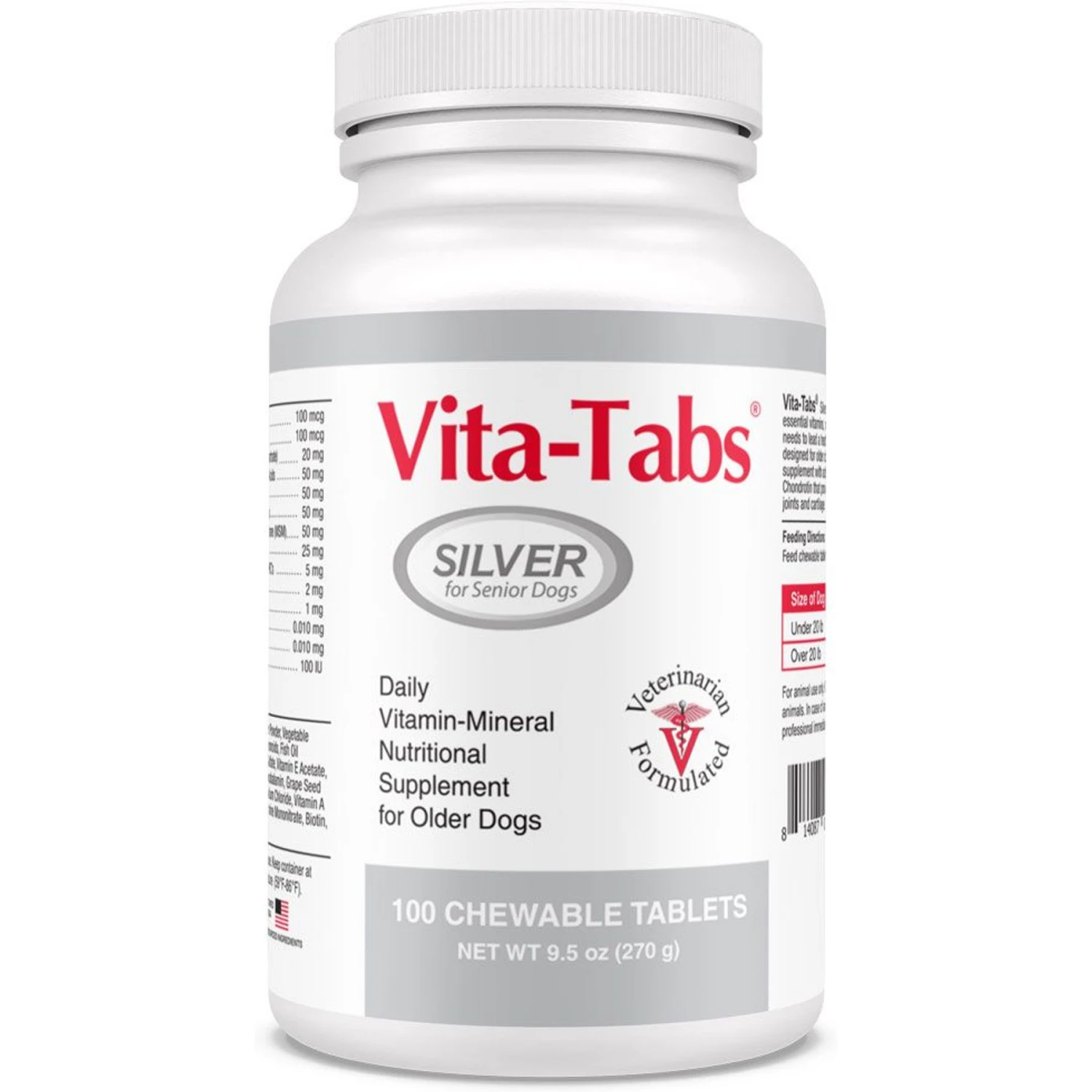 Vita-Tabs Silver Liver Flavored Multivitamin For Senior Dogs 1 Vita-Tabs Silver Liver Flavored Multivitamin For Senior Dogs