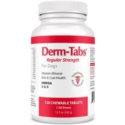 Derm-Tabs Regular Strength Liver Flavored Chewable Tablet Skin & Coat Supplement For Dogs