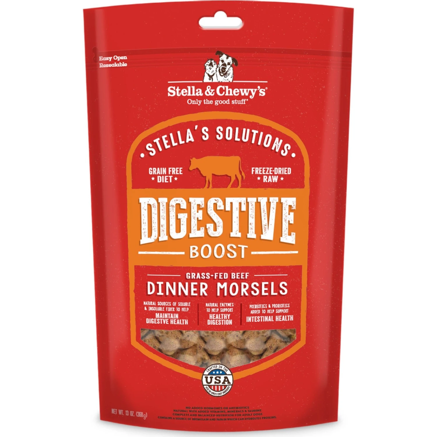 Stella & Chewy's Stella's Solutions Digestive Boost Freeze-Dried Raw Grass-Fed Beef Dinner Morsels Dog Food 1 Stella & Chewy's Stella's Solutions Digestive Boost Freeze-Dried Raw Grass-Fed Beef Dinner Morsels Dog Food