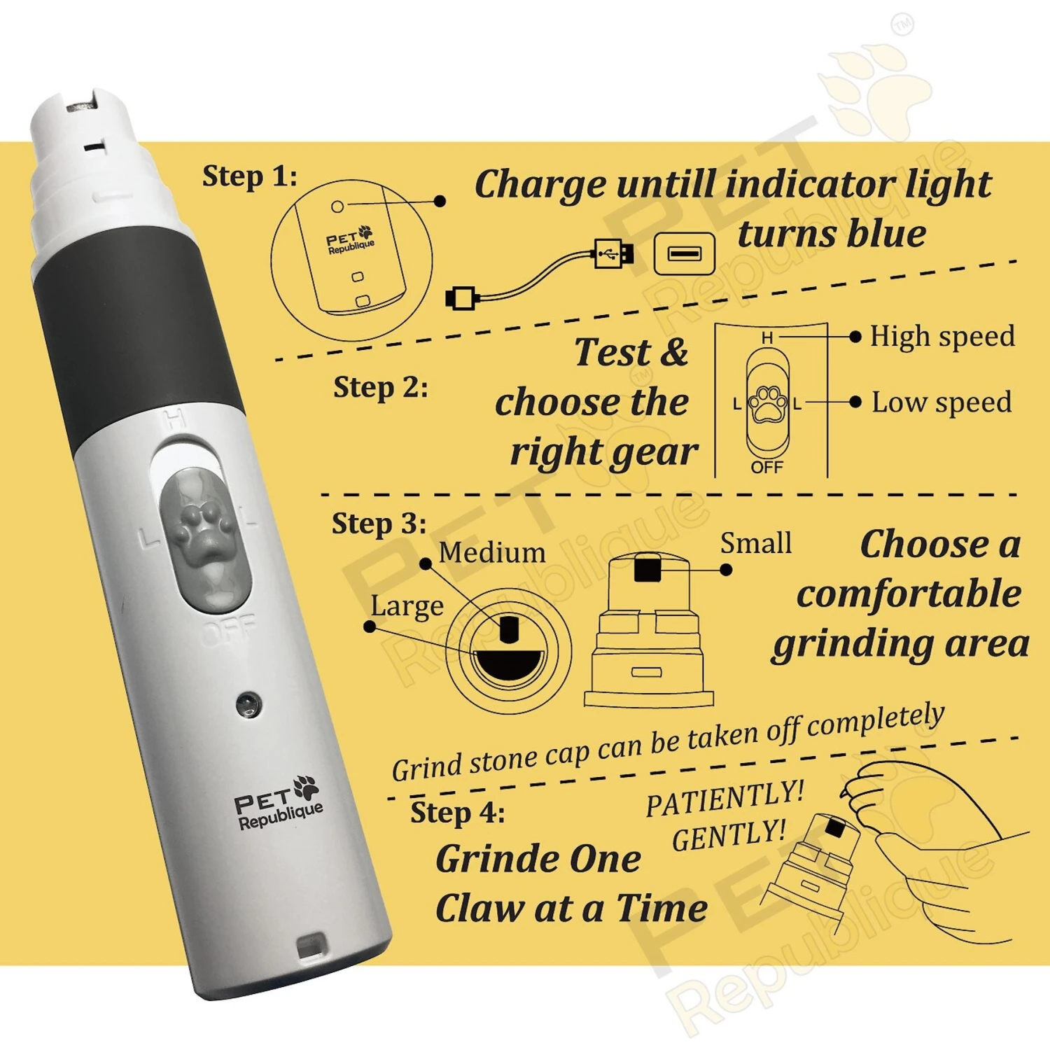 Pet Republique Cordless Dog & Cat Nail Grinder & Nail Clippers 3 Pet Republique Cordless Dog & Cat Nail Grinder & Nail Clippers - Image 3