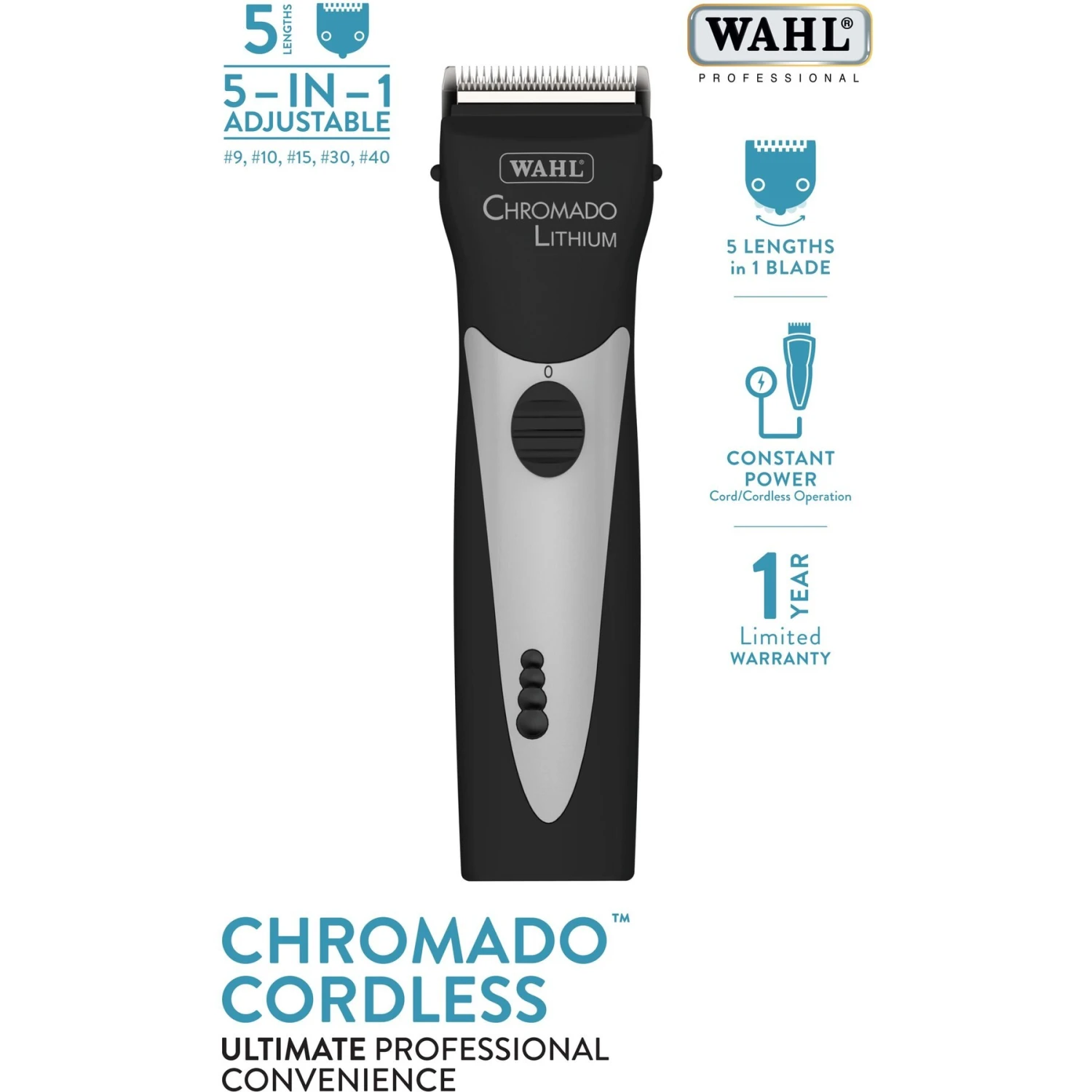 Wahl Chromado Lithium Cordless Pet Hair Grooming Clipper 4 Wahl Chromado Lithium Cordless Pet Hair Grooming Clipper - Image 4