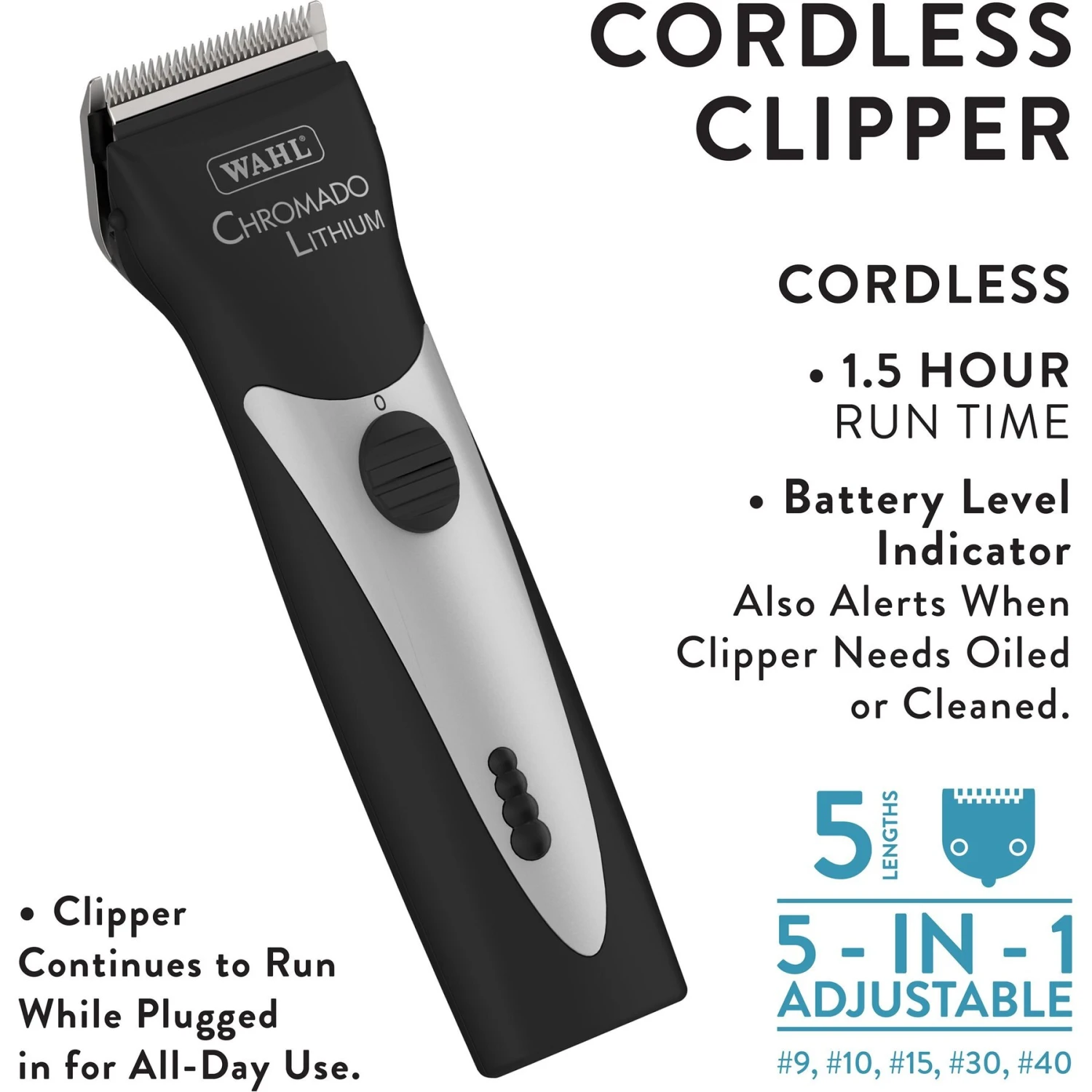 Wahl Chromado Lithium Cordless Pet Hair Grooming Clipper 6 Wahl Chromado Lithium Cordless Pet Hair Grooming Clipper - Image 6