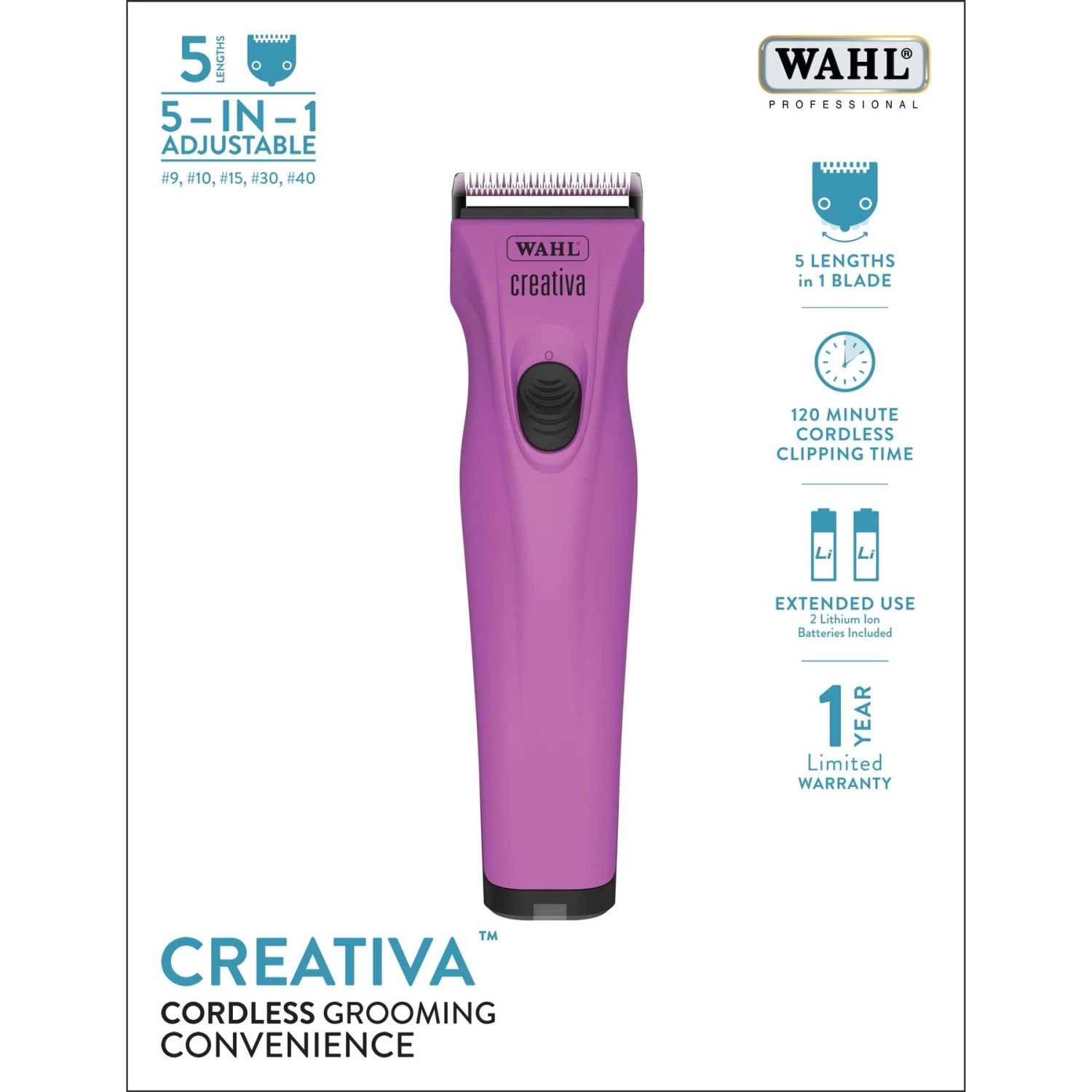 Wahl Creativa Lithium Cordless Pet Hair Grooming Clipper 6 Wahl Creativa Lithium Cordless Pet Hair Grooming Clipper - Image 6