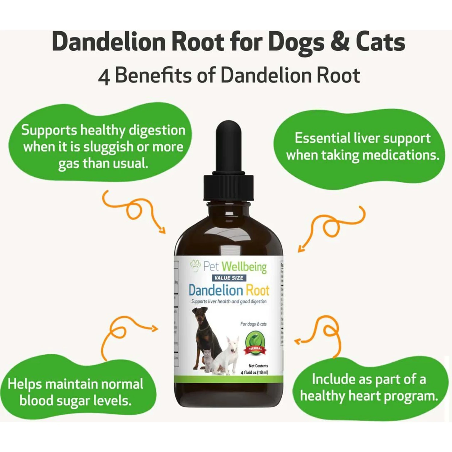 Pet Wellbeing Dandelion Root Bacon Flavored Liquid Digestive & Liver Supplement For Cats & Dogs 4 Pet Wellbeing Dandelion Root Bacon Flavored Liquid Digestive & Liver Supplement For Cats & Dogs - Image 4