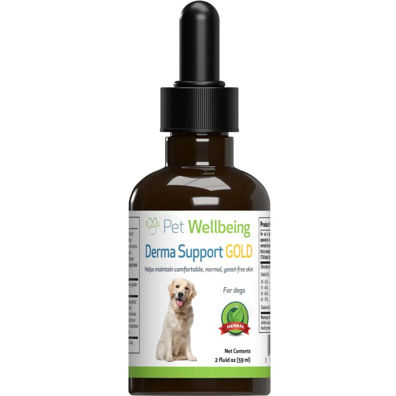 Pet Wellbeing Derma Support GOLD Liquid Skin & Coat Supplement For Dogs 1 Pet Wellbeing Derma Support GOLD Liquid Skin & Coat Supplement For Dogs