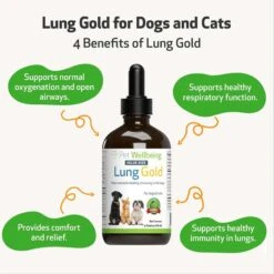 Pet Wellbeing Lung GOLD Bacon Flavored Liquid Respiratory Supplement For Dogs & Cats -Pet Wellness 180352 PT3. AC SS1800 V1695310198