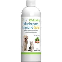 Pet Wellbeing Mushroom Immune GOLD Bacon Flavored Liquid Immune Supplement For Cats & Dogs