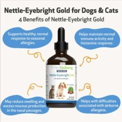 Pet Wellbeing Nettle-Eyebright Gold Bacon Flavored Liquid Allergy Supplement For Dogs & Cats -Pet Wellness 180359 PT3. AC SS1800 V1696888138
