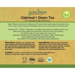 Greenbone Oatmeal & Green Tea Dog Shampoo -Pet Wellness 180988 PT3. AC SS1800 V1658527462