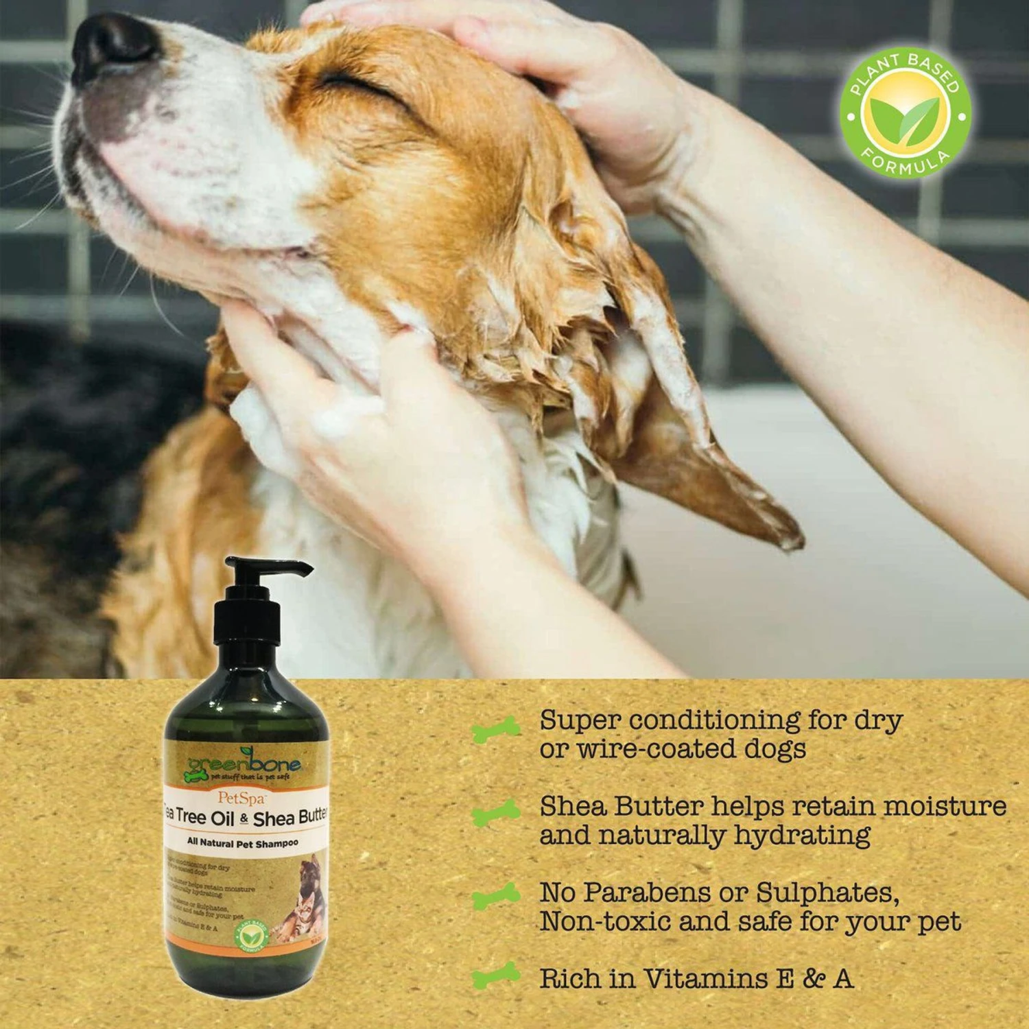 Greenbone Tea Tree Oil & Shea Butter Dog Shampoo 3 Greenbone Tea Tree Oil & Shea Butter Dog Shampoo - Image 3