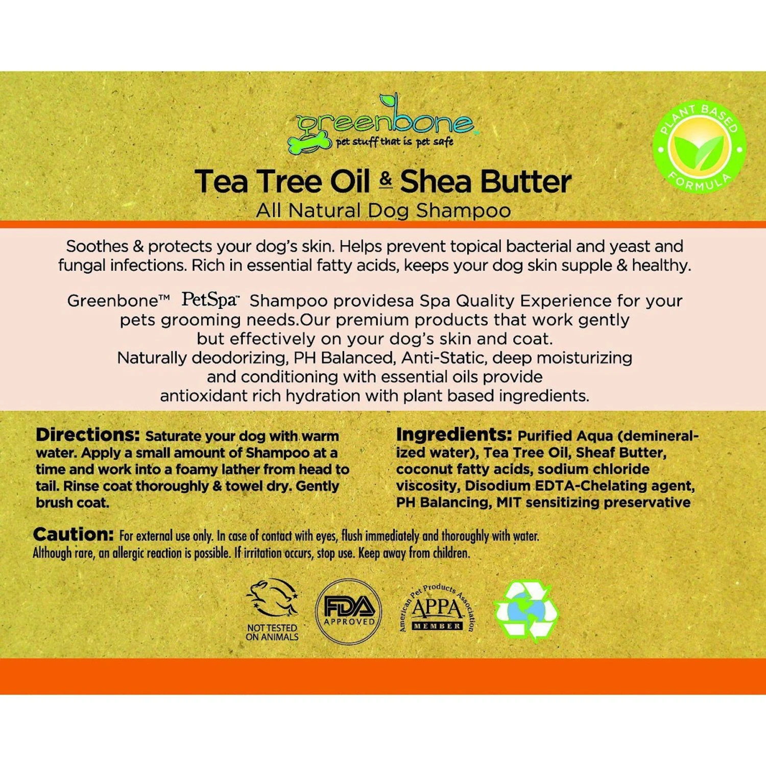 Greenbone Tea Tree Oil & Shea Butter Dog Shampoo 4 Greenbone Tea Tree Oil & Shea Butter Dog Shampoo - Image 4
