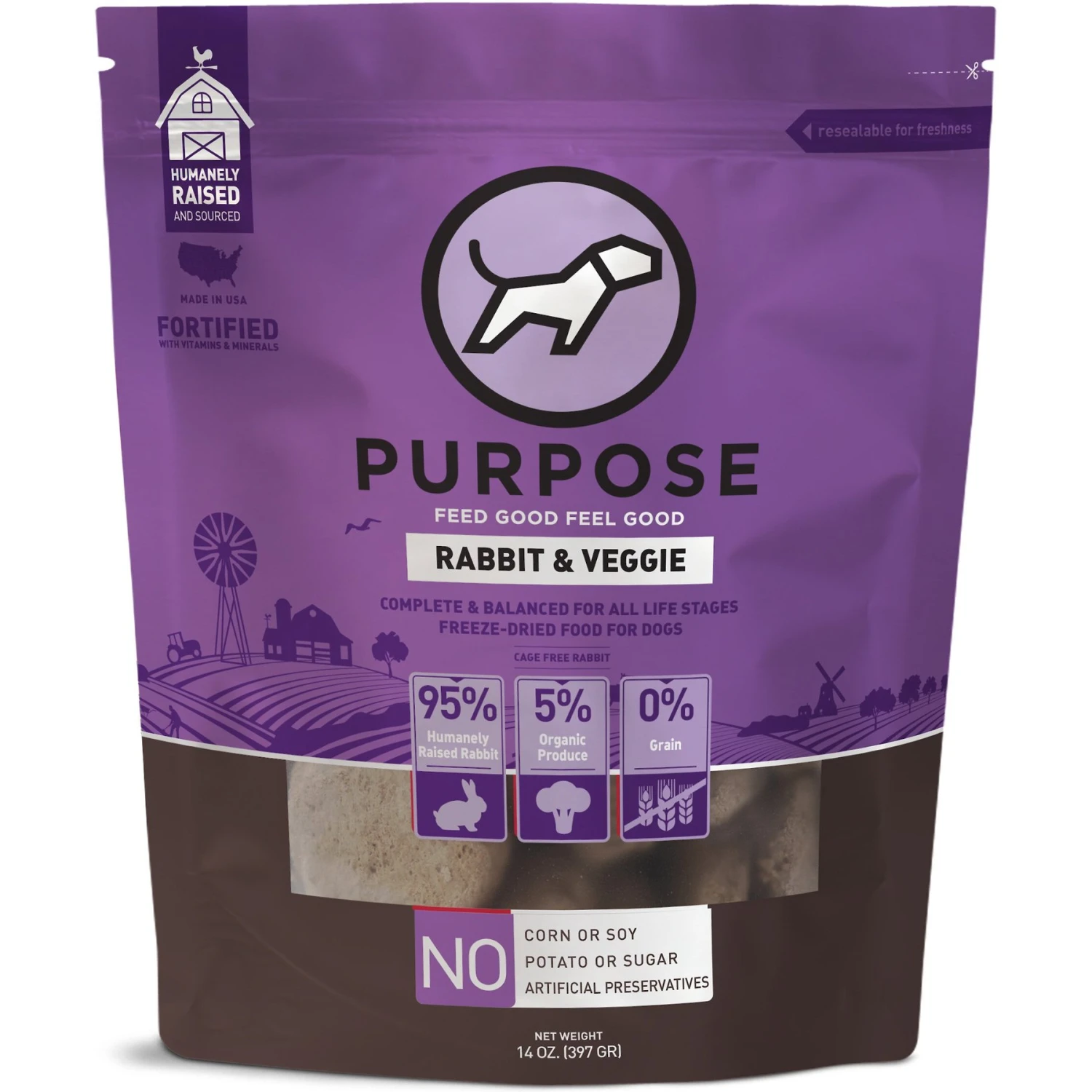 Purpose Rabbit & Veggie Grain-Free Freeze-Dried Dog Food 1 Purpose Rabbit & Veggie Grain-Free Freeze-Dried Dog Food