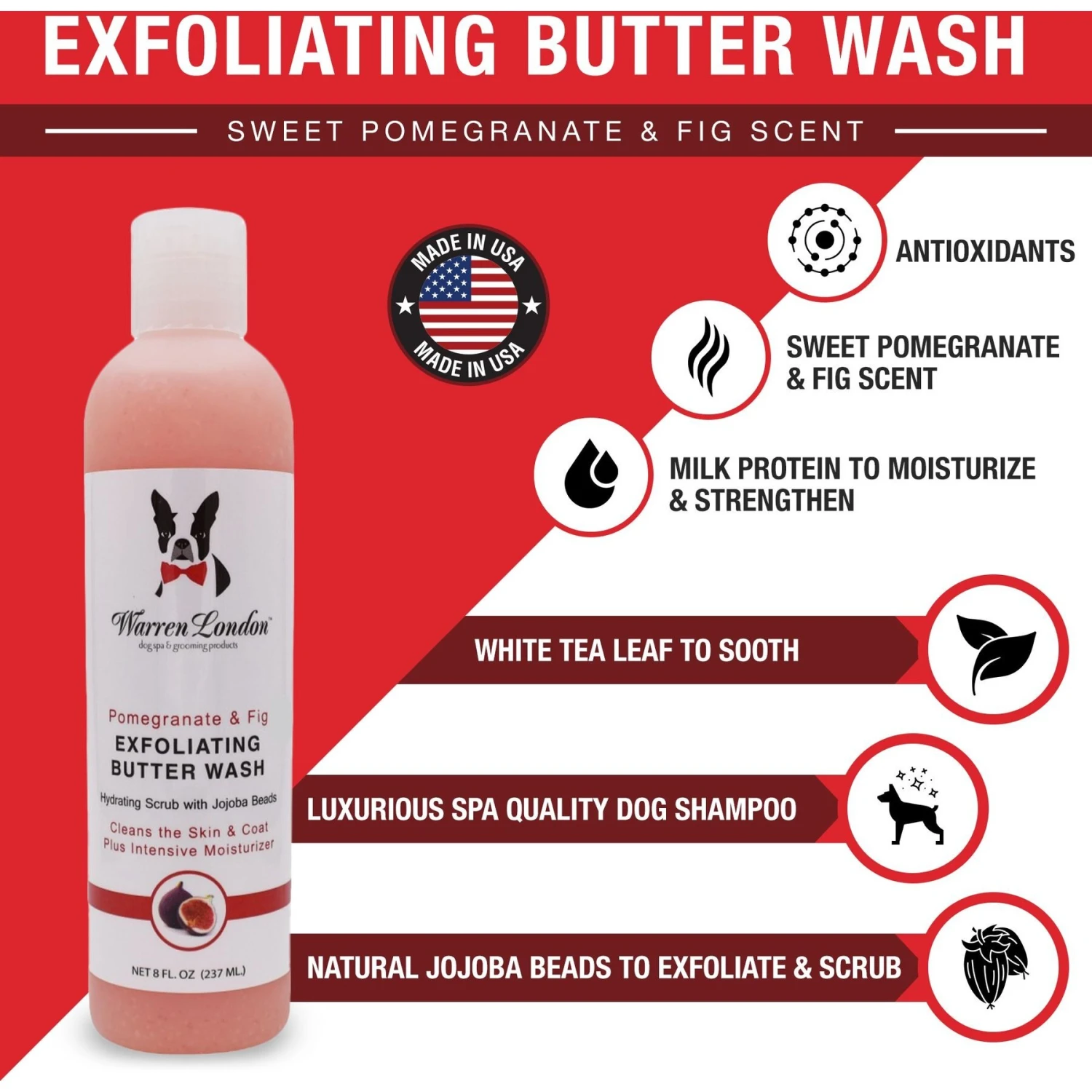Warren London Pomegranate & Fig Exfoliating Butter Dog Wash 2 Warren London Pomegranate & Fig Exfoliating Butter Dog Wash - Image 2